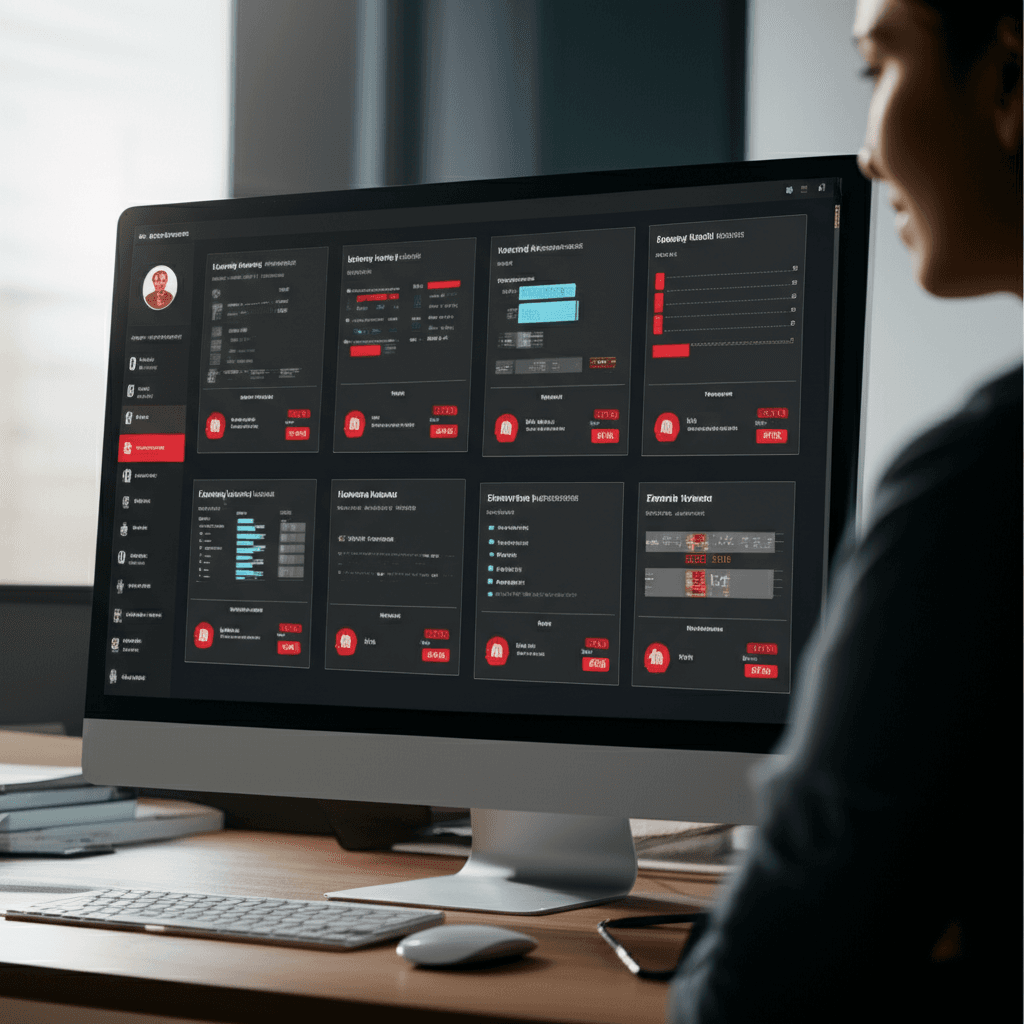 Employee training dashboard showing quiz scores and certification progress